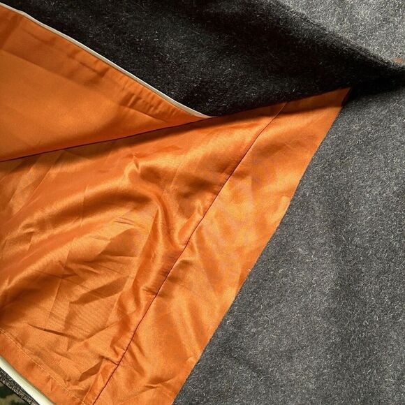 VINTAGE 80s J.G. HOOK Grey Warm Long Length Winter Retro Trench Coat Size 14 - Picture 4 of 7